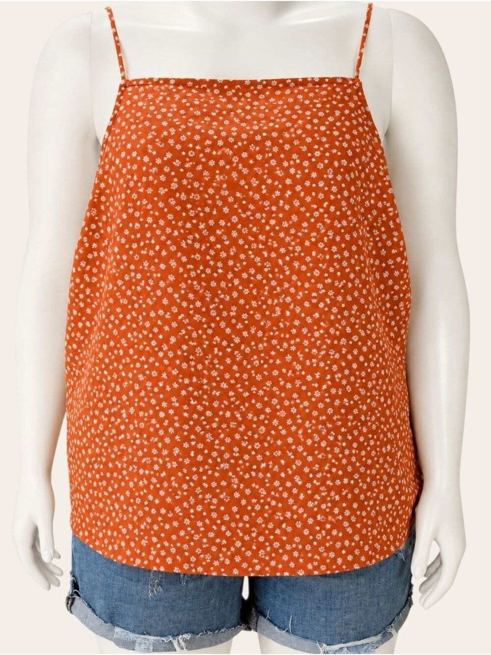 Levi’s Rust Orange Ditsy Floral Tie Back Cami Top 3X NWT